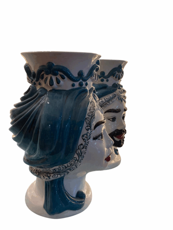Coppia di teste di moro in ceramica artistica 40 cm - immagine 5