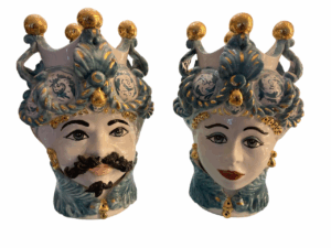 Coppia di teste di moro in ceramica artistica