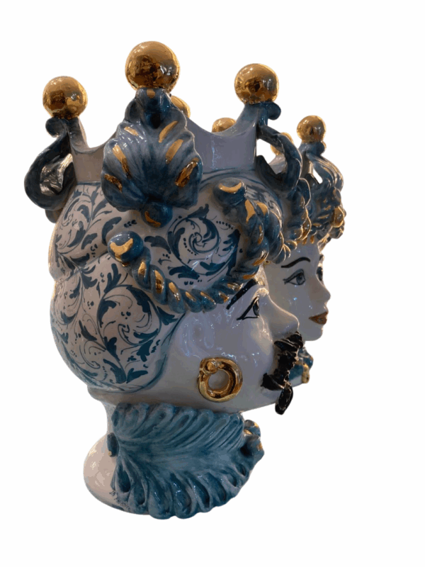 Coppia di teste di moro in ceramica artistica - immagine 4